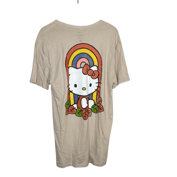 Hello Kitty By Sanrio Tan Rainbow Hello Kitty Graphic Short Sleeve T Shirt - Picture 2 of 6